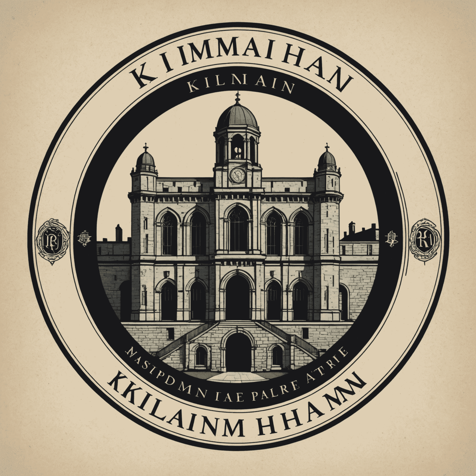 Kilmainham logo featuring a stylized representation of the prison's architecture