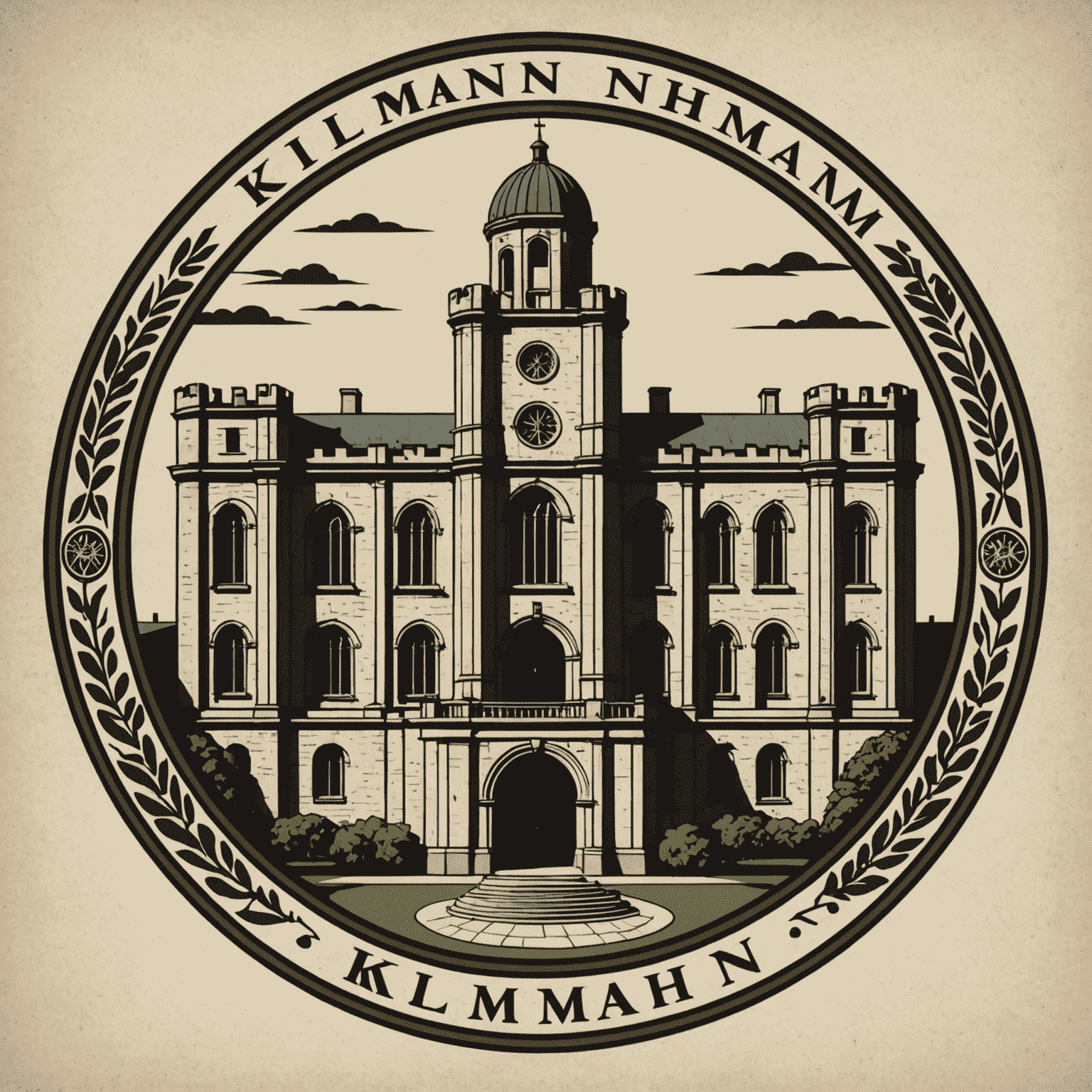 Kilmainham logo featuring a stylized representation of the prison's architecture