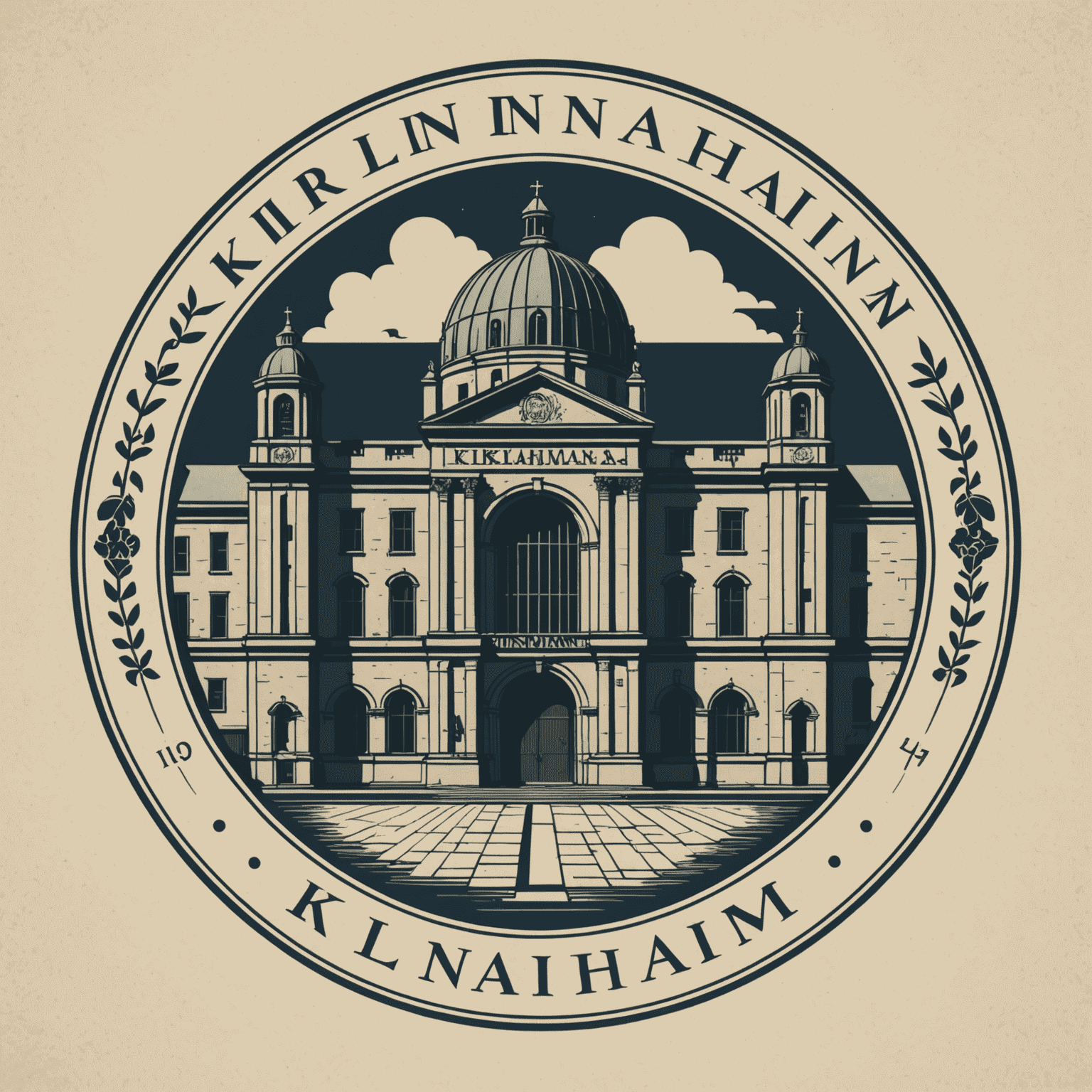 Kilmainham logo featuring a stylized representation of the prison's architecture
