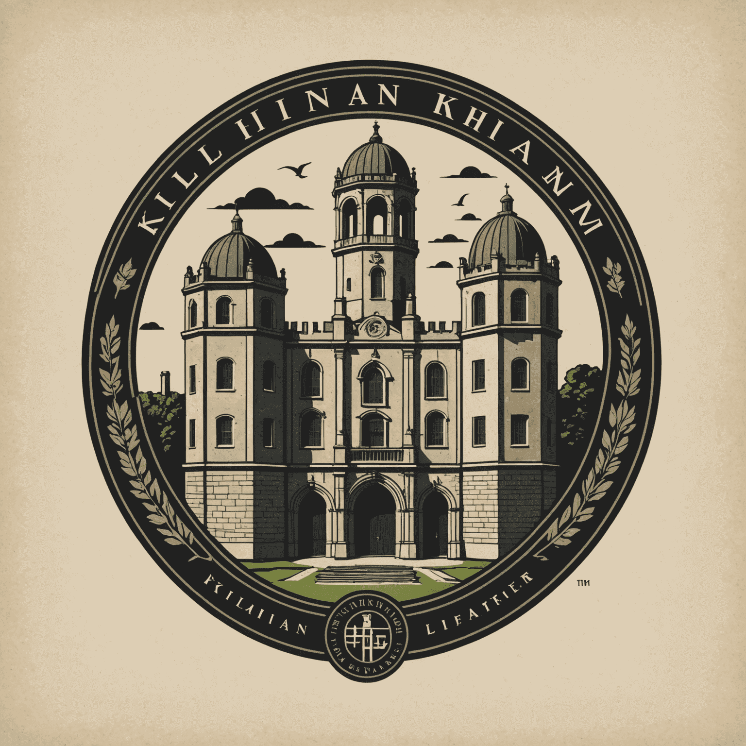Kilmainham logo featuring a stylized representation of the prison's architecture